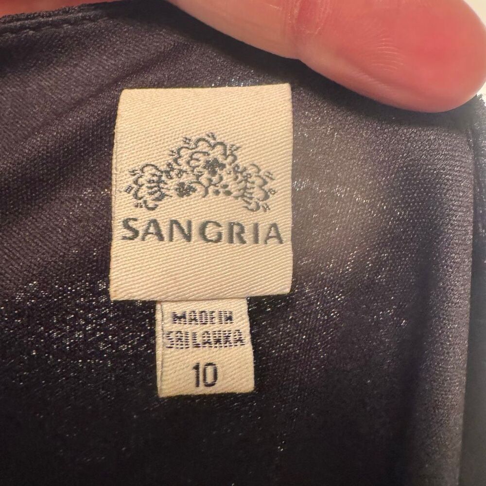 Sangria Black Lace-Overlay Sheath Dress – 3/4 Sleeve | Size 10 - Picture 5 of 6